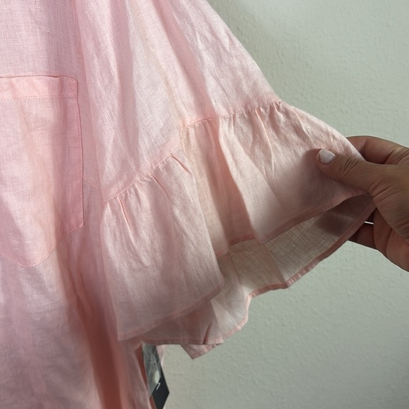 NWT Lord & Taylor Woman 100% Linen Button Down Tunic Shirt Bell Sleeves size 3X - Picture 6 of 10